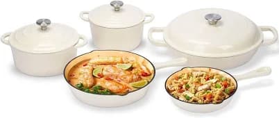 Enameled Cast Iron Cookware Set 8 Pcs