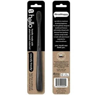 Hello Charcoal Infused Soft Bristle Toothbrush