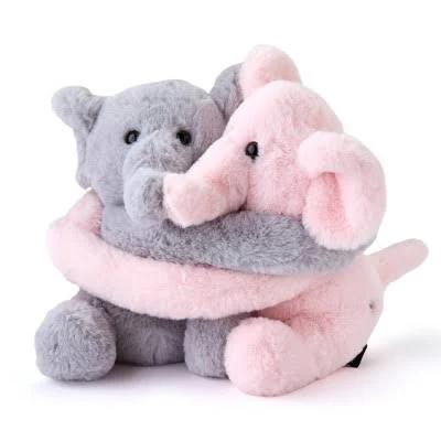 Fao Schwarz 9" Valentine Hugging Elephants Plush