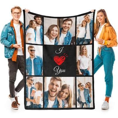 Custom Picture Text Blanket Thows