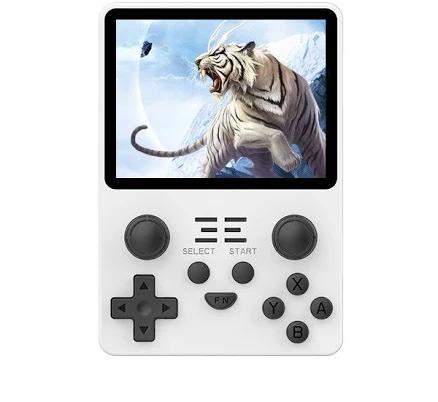 POWKIDDY RGB20S 3.5-Inch 4:3 IPS OGA Screen Open Source Handheld Game Console RK3326 Special Back Button Children's Gifts 12*8.3*2.08cm / White 16GB+