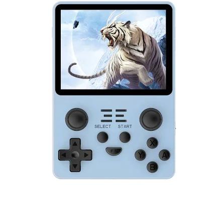 POWKIDDY RGB20S 3.5-Inch 4:3 IPS OGA Screen Open Source Handheld Game Console RK3326 Special Back Button Children's Gifts 12*8.3*2.08cm / Blue 16GB+