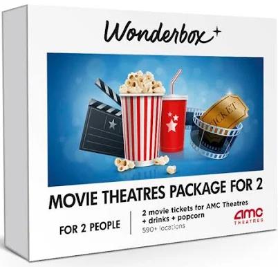 Wonderbox AMC movie Package for 2 2 movie Tickets + 2 Drinks & 1 Popcorn to share