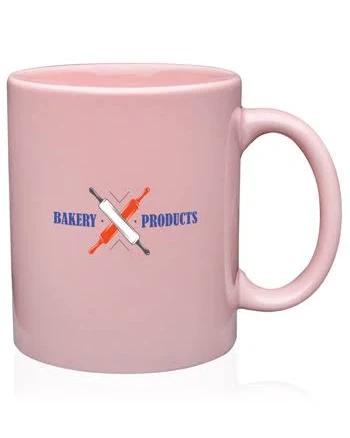 Pink Custom Printed Traditional Ceramic Coffee Mugs