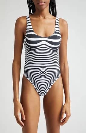 Jean Paul Gaultier Women's Marinière Body Morphing One-Piece Swimsuit