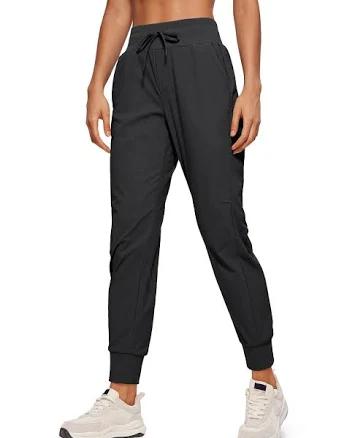 CRZ YOGA Women's High Waisted Ripstop Joggers with Pockets