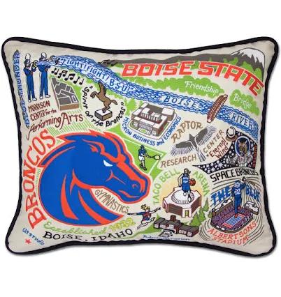 Catstudio Boise State University Embroidered Pillow