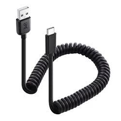 Coiled USB-C to USB-A Charging Cable