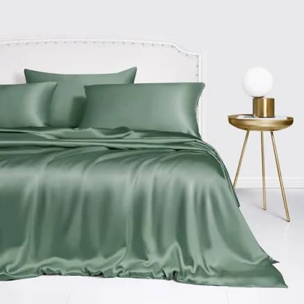 Green Silk Duvet Cover