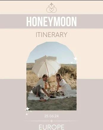 Honeymoon Itinerary. Completely EDITABLE and Customizable Create your perfect Honeymoon or Romantic getaway