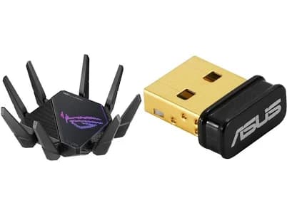 ASUS ROG Rapture GT-AX11000 Pro Tri-Band WiFi 6 gaming router ASUS USB-BT500 USB 2.0 Bluetooth 5.0 USB Adapter with Ultra small Design, Backward compa