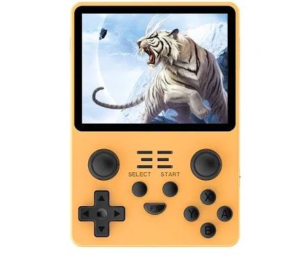 POWKIDDY RGB20S 3.5-Inch 4:3 IPS OGA Screen Open Source Handheld Game Console RK3326 Special Back Button Children's Gifts 12*8.3*2.08cm / Orange 16GB+