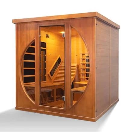 TaTalife Infrared 2 Person Wooden Sauna Room, Luxurious Red Cedar Sauna with Recliner, 3400W Dry Heat Sauna for Home, 9 Heating Panels, Bluetooth