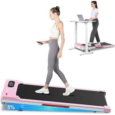 Walking Pad with Incline, 5% Incline Under Desk Portable Treadmill for Home Office 4 in 1, 2.5hp Ultra Quiet<45dB, Remote Control, LCD Display, 300 LB
