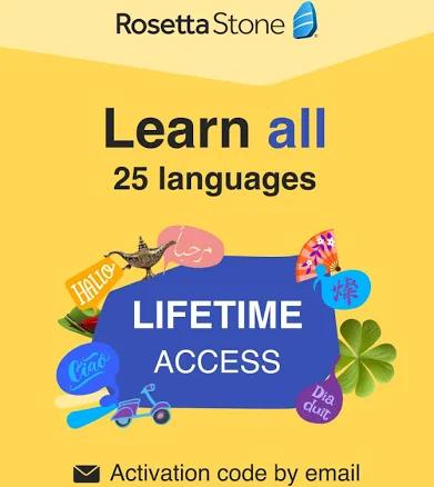 Rosetta Stone Learn UNLIMITED Languages | Lifetime Access - Learn 24 Languages | PC/Mac/iOS/Android Online Code