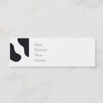 MOO Black and White Dairy Cow Pattern Print Gifts Mini Business Card