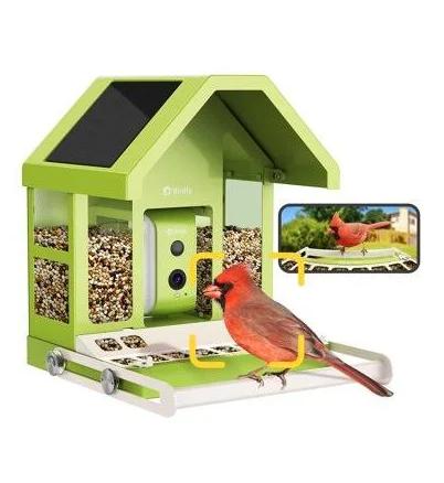 Birdfy Smart Bird Feeder with Camera, AI Identification for 6000+ Species, Automatic Bird Visit Recording & Notifications, Free App, Durable Metal