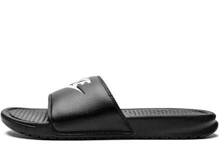 Nike Benassi Jdi Men's Slide Black White Leather 343880-090 Men's Sz