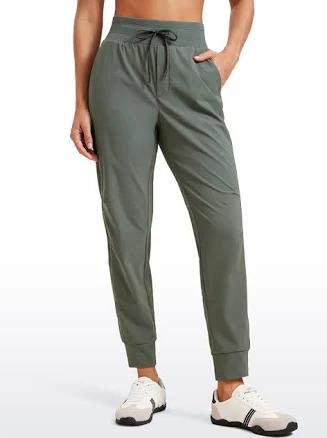 CRZ YOGA Women's High Waisted Ripstop Joggers with Pockets