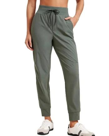 CRZ YOGA Women's High Waisted Ripstop Joggers with Pockets