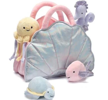 Lambs & Ivy Interactive Aquatic/Sea Shell Plush with Stuffed Animal Toys