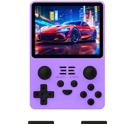 POWKIDDY RGB20S 3.5-Inch 4:3 IPS OGA Screen Open Source Handheld Game Console RK3326 Special Back Button Children's Gifts 12*8.3*2.08cm / Purple 16GB+