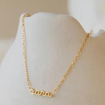 Caitlyn Minimalist Custom Tiny Petite Name Necklace