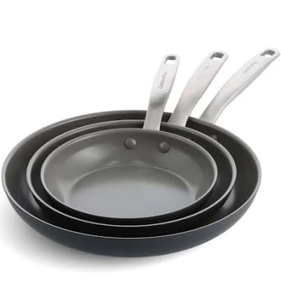 GreenPan Chatham Hard Anodized 3-Piece Frying Pan Set