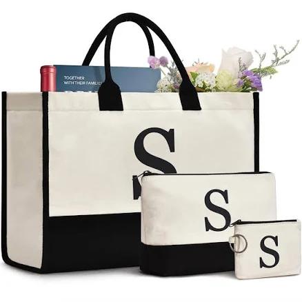 Personalized Initial Tote Bag for Women