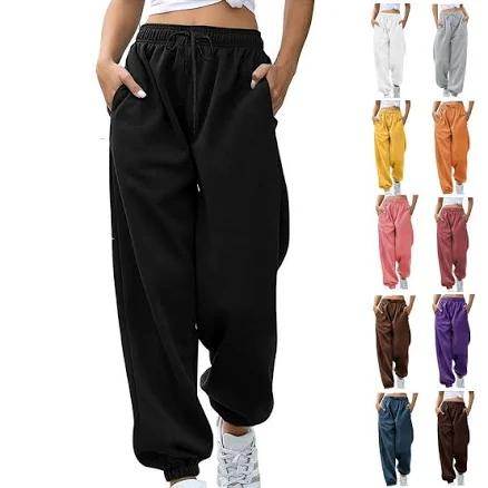 Women's High-Waisted Baggy Sweatpants with Pockets