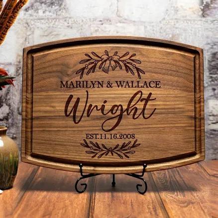 Personalized Cutting Board - Custom Engraved Wood Charcuterie Board - Customized Bridal Shower, Wedding, Engagement, Anniversary and Housewarming