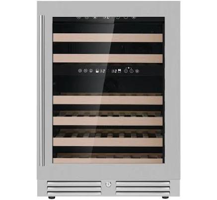 Dual Zone 24 inch Under Counter Low-E Glass Door Wine Cooler