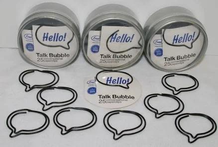 Fred Hello Talk Bubble Metal Paper Clips