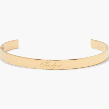 Engraved Gold Bracelet