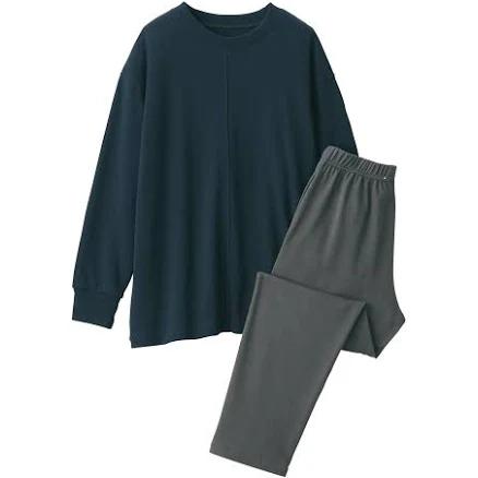 MUJI Women's Loose-Twist Sweatshirt Loungewear Set