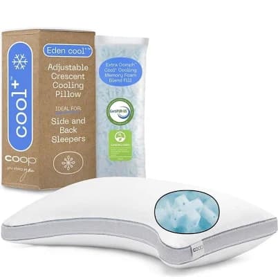 Bar Lll Coop Home Goods Eden Cool+ Crescent Pillow, King Size - New Home | Color: White