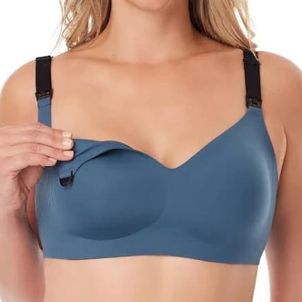 Momcozy Seamless Soft Wirefree Maternity Bra with 3.0 Jelly Strip Lift Support
