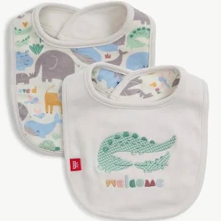 Magnetic Me Organic Reversible Embroidered Bib