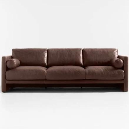 Crate & Barrel Aviator Leather Sofa