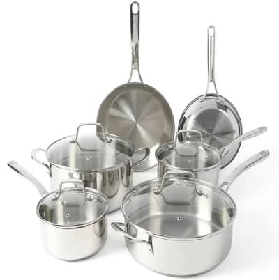Martha Stewart Castelle 10-Piece Stainless Steel Cookware Set