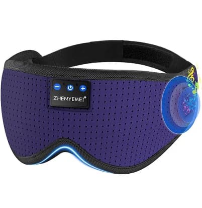 Bluetooth Sleep Headphones Sleep Mask | Breathable Eye Mask for Sleeping | 16hrs Playingtime | Light Blocking Eye Mask |Wireless Music Eye Mask |