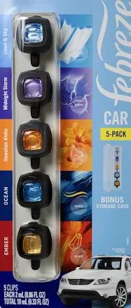 Febreze Mixed Scents Air Freshener 5 Car Vent Clips