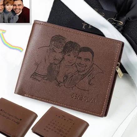 Personalized Engraved Photo Men's PU Leather Wallet