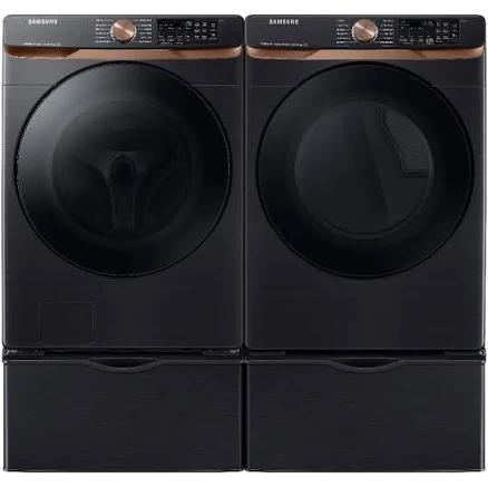 Samsung 5.2 cu. ft. Front Load Washer and 7.5 cu. ft. Dryer with Sensor Dry Samsung Color/Finish: Brushed Black, Color: Ivory Fuel Type: Electric