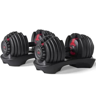 Bowflex SelectTech 552 Adjustable Dumbbells (Pair) – 15-in-1 Dumbbell Set, 5 to 52.5 lbs