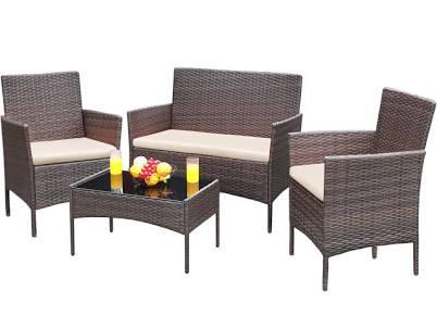 Greesum 4 Piece Patio Conversation Set