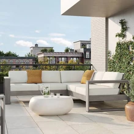 Portside Outdoor Right Arm Chaise, Weathered Gray