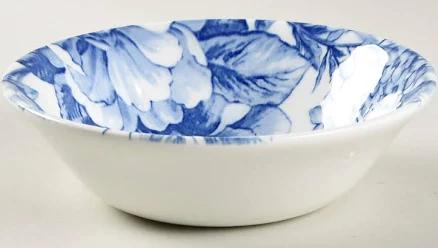 Queen's Spring Flourish Blue Oatmeal Bowl 6 1/8" - China Dinnerware & Dishes