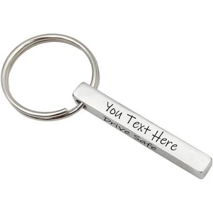 Personalized Stainless Steel Engraved Dog Tag Keychain