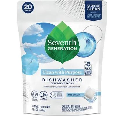 Seventh Generation Free & Clear Dishwasher Detergent Packs